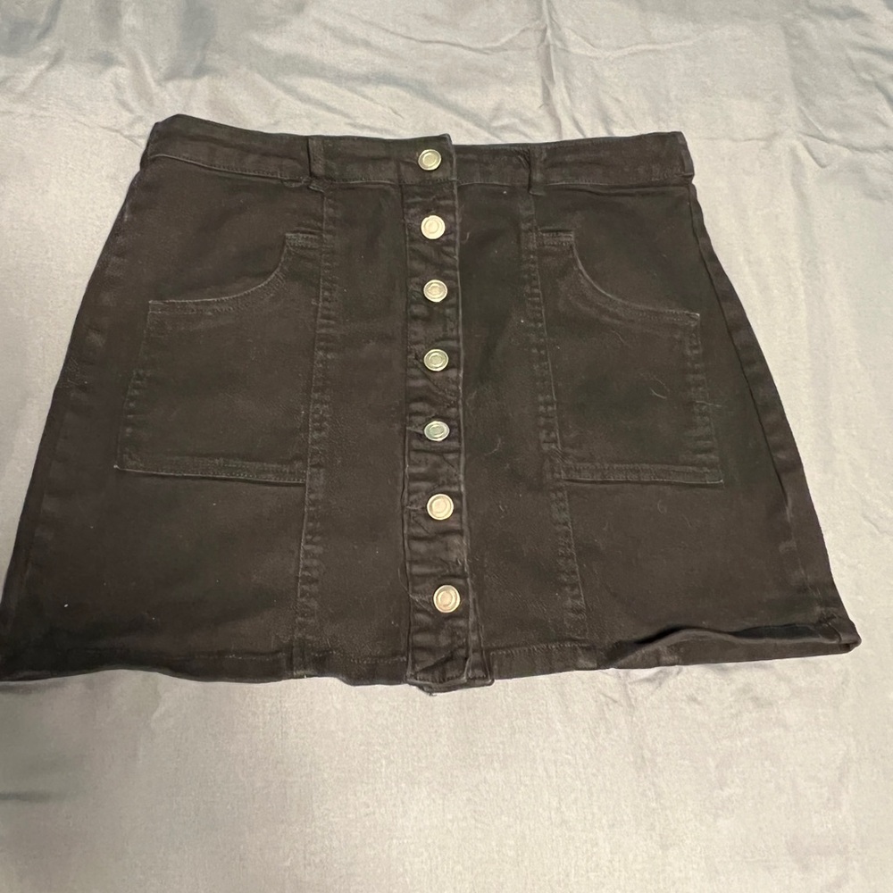 Black jean skirt (not a skort)